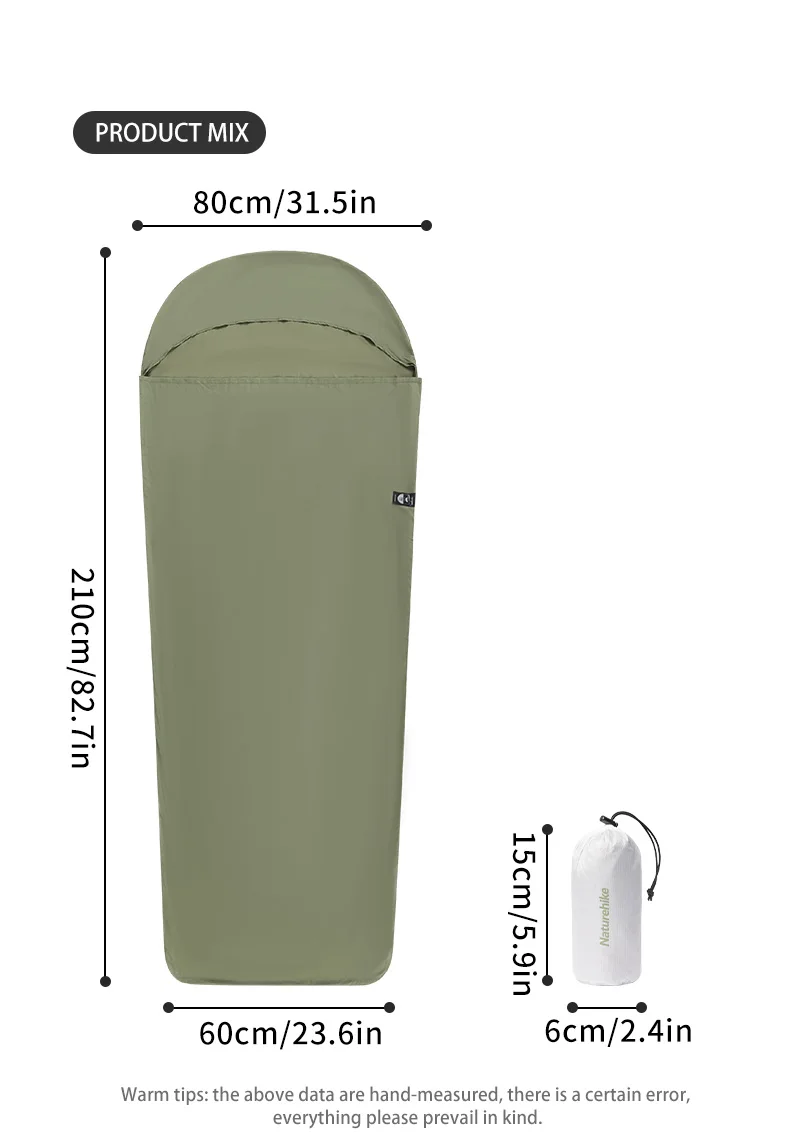 Naturehike Sleeping Bag Liner 128g Ultralight Outdoor Travel Hiking Single Sleeping Bag Liner Travel Blanket Inner Sleeping Bag