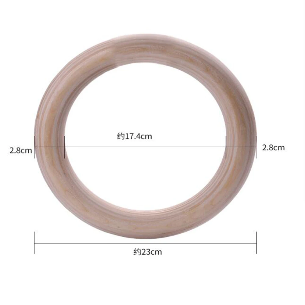 Wood Gymnastics Rings Adjustable Double-Layer Numbered Straps Locked Carabiners Body Exercise Workout Home Gym Rings