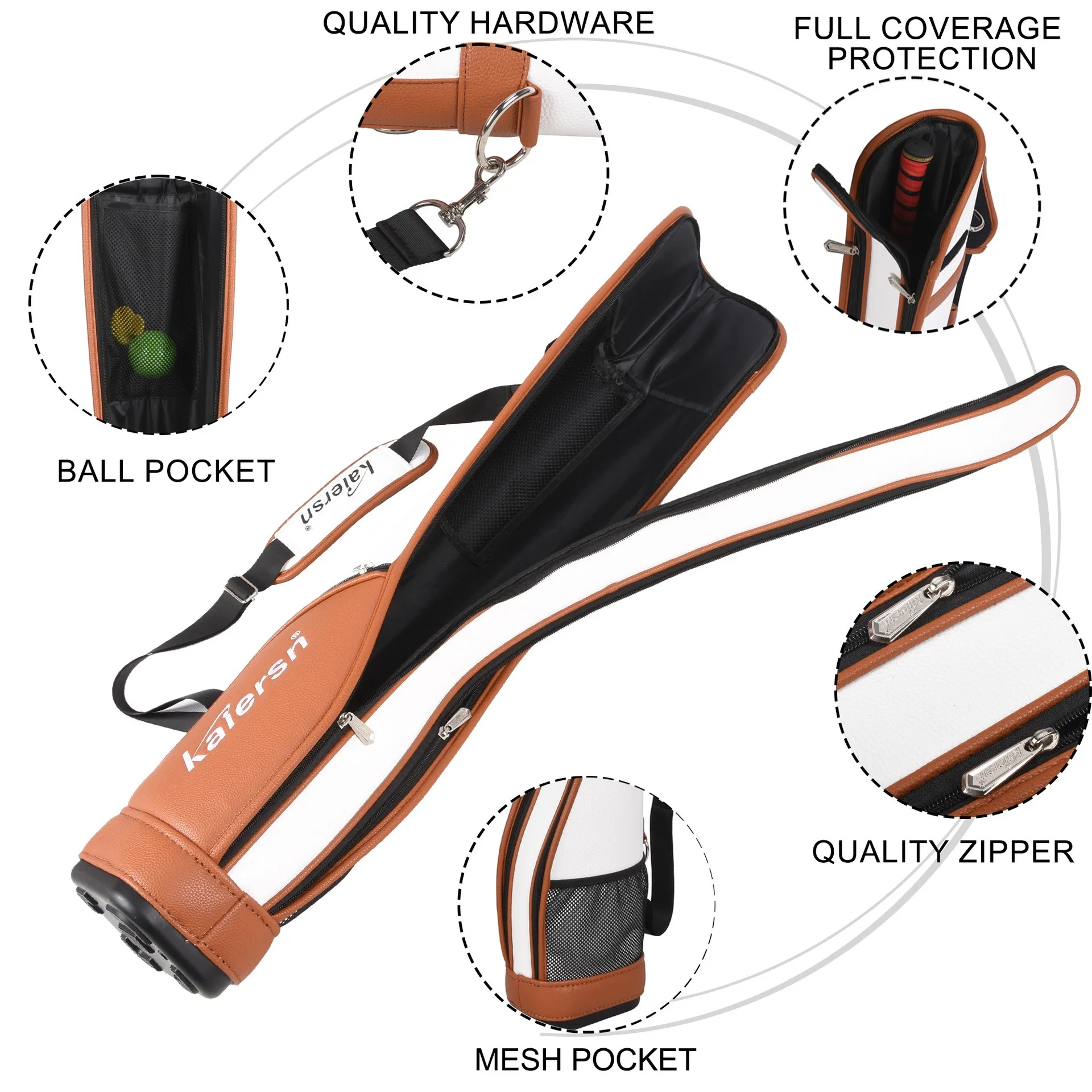 Waterproof Microfiber Leather Durable Multipurpose Sports Golf Club Bag,Portable Lightweight Park Golf Gun Bag, Golf Supplies