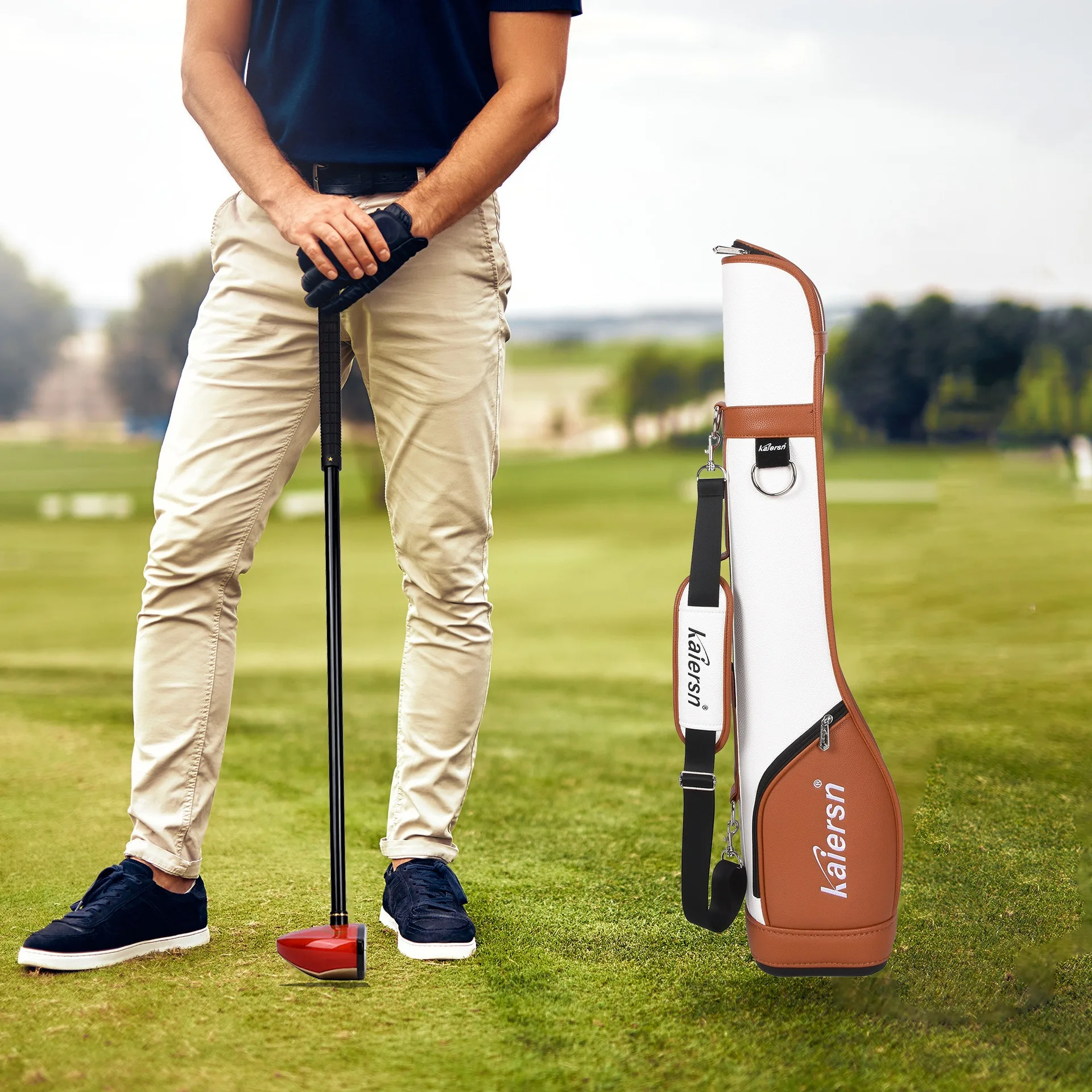 Waterproof Microfiber Leather Durable Multipurpose Sports Golf Club Bag,Portable Lightweight Park Golf Gun Bag, Golf Supplies