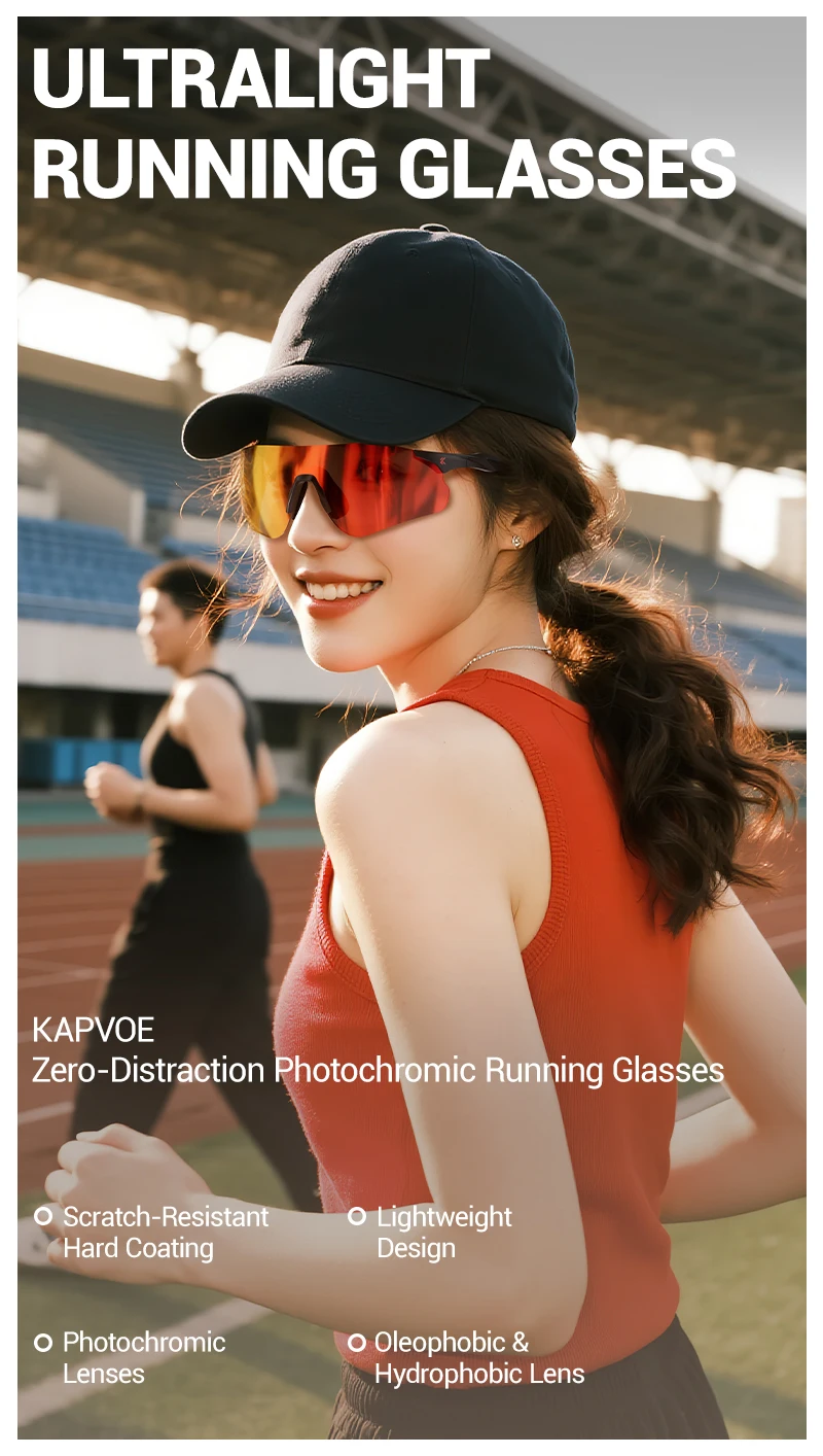 KAPVOE UV400 Photochromic Mountaineering Sunglasses Outdoor Sports Glasses for Running Hiking and Cycling Driving Sunglasses