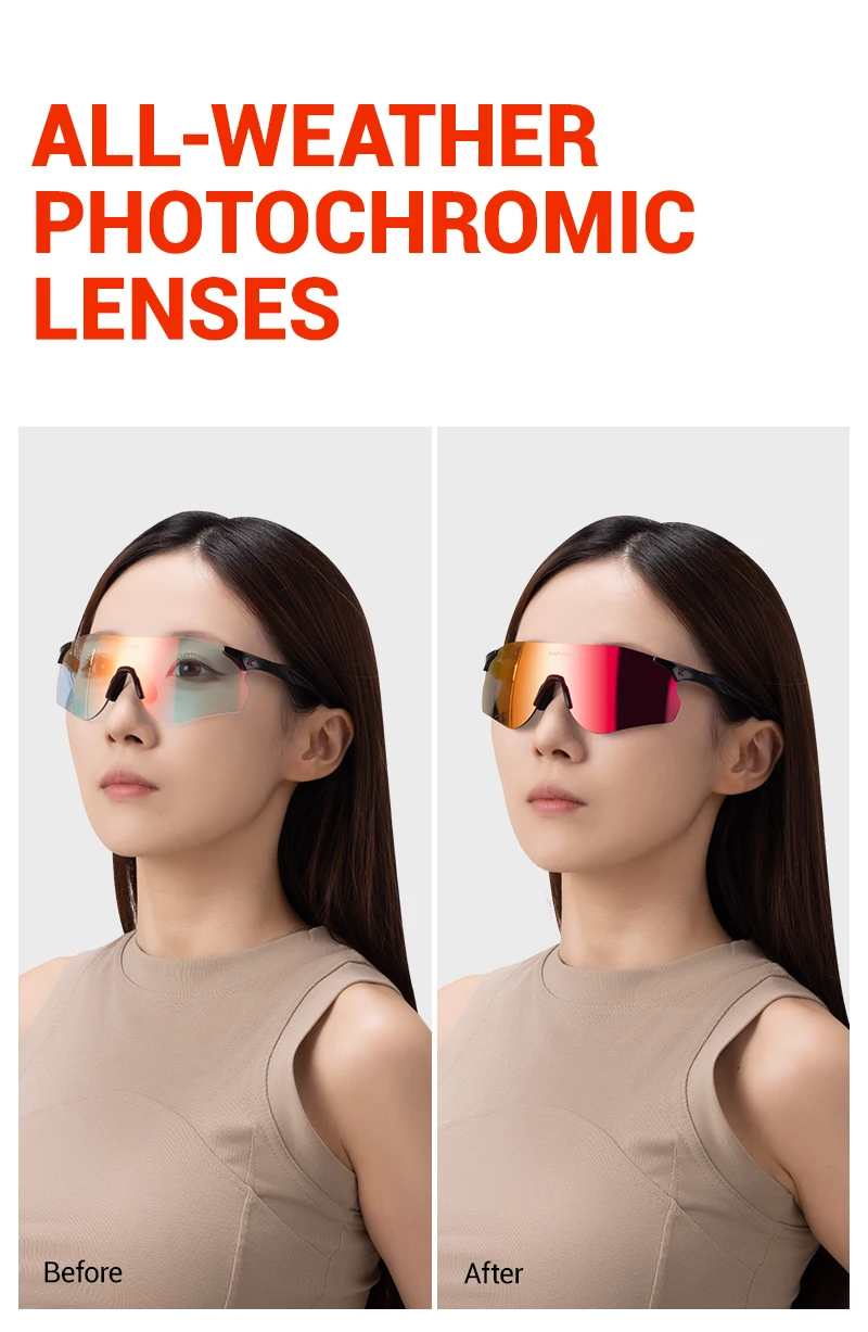 KAPVOE UV400 Photochromic Mountaineering Sunglasses Outdoor Sports Glasses for Running Hiking and Cycling Driving Sunglasses