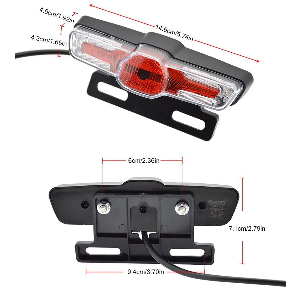 Ebike Front Brake Rear Light Set 24V 48V LED Electric Scooter Front Brake Rear Light Set with Horn Headlight Switch Tail Light