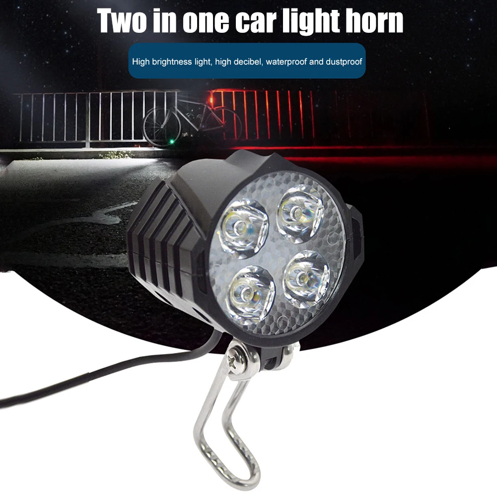 Ebike Front Brake Rear Light Set 24V 48V LED Electric Scooter Front Brake Rear Light Set with Horn Headlight Switch Tail Light