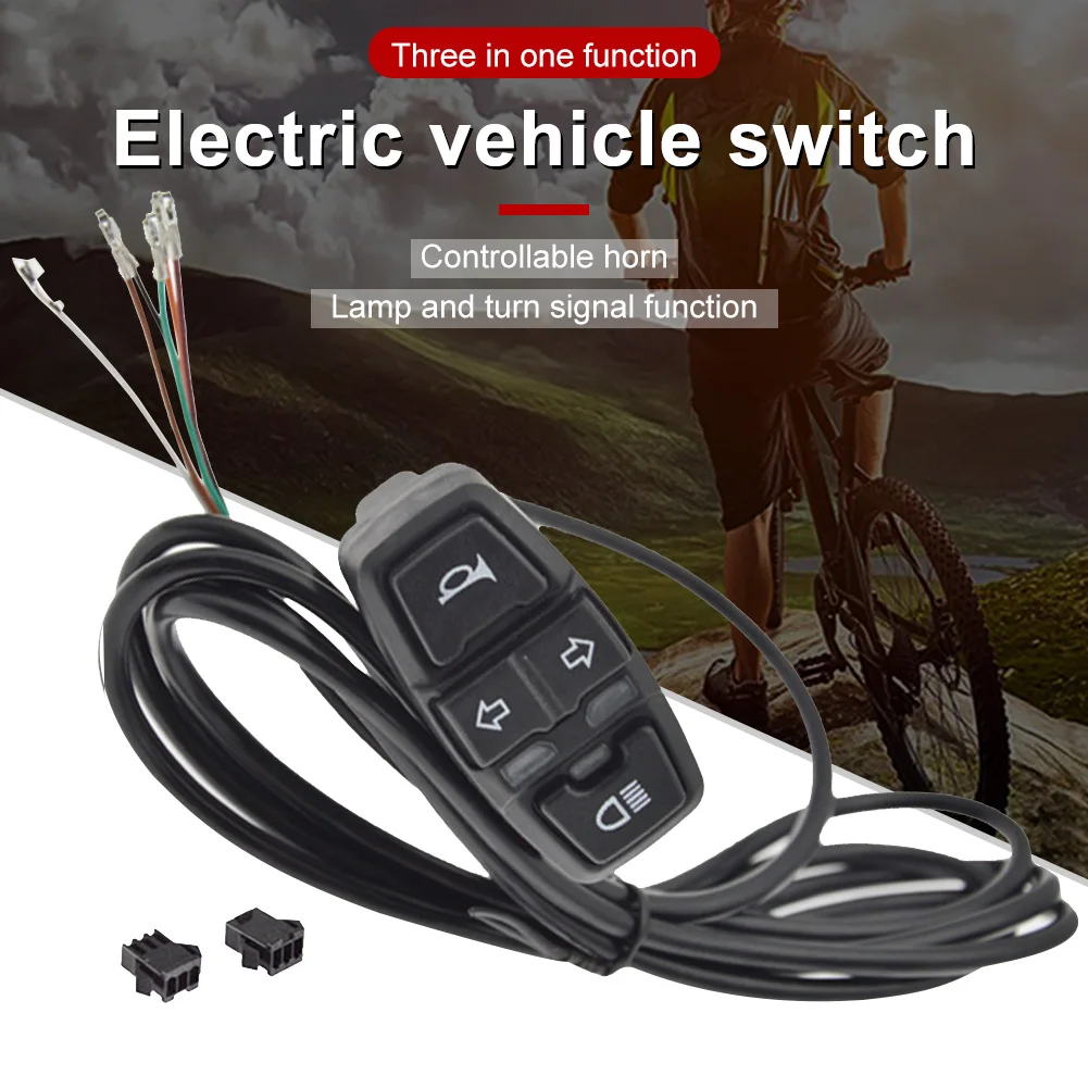 Ebike Front Brake Rear Light Set 24V 48V LED Electric Scooter Front Brake Rear Light Set with Horn Headlight Switch Tail Light