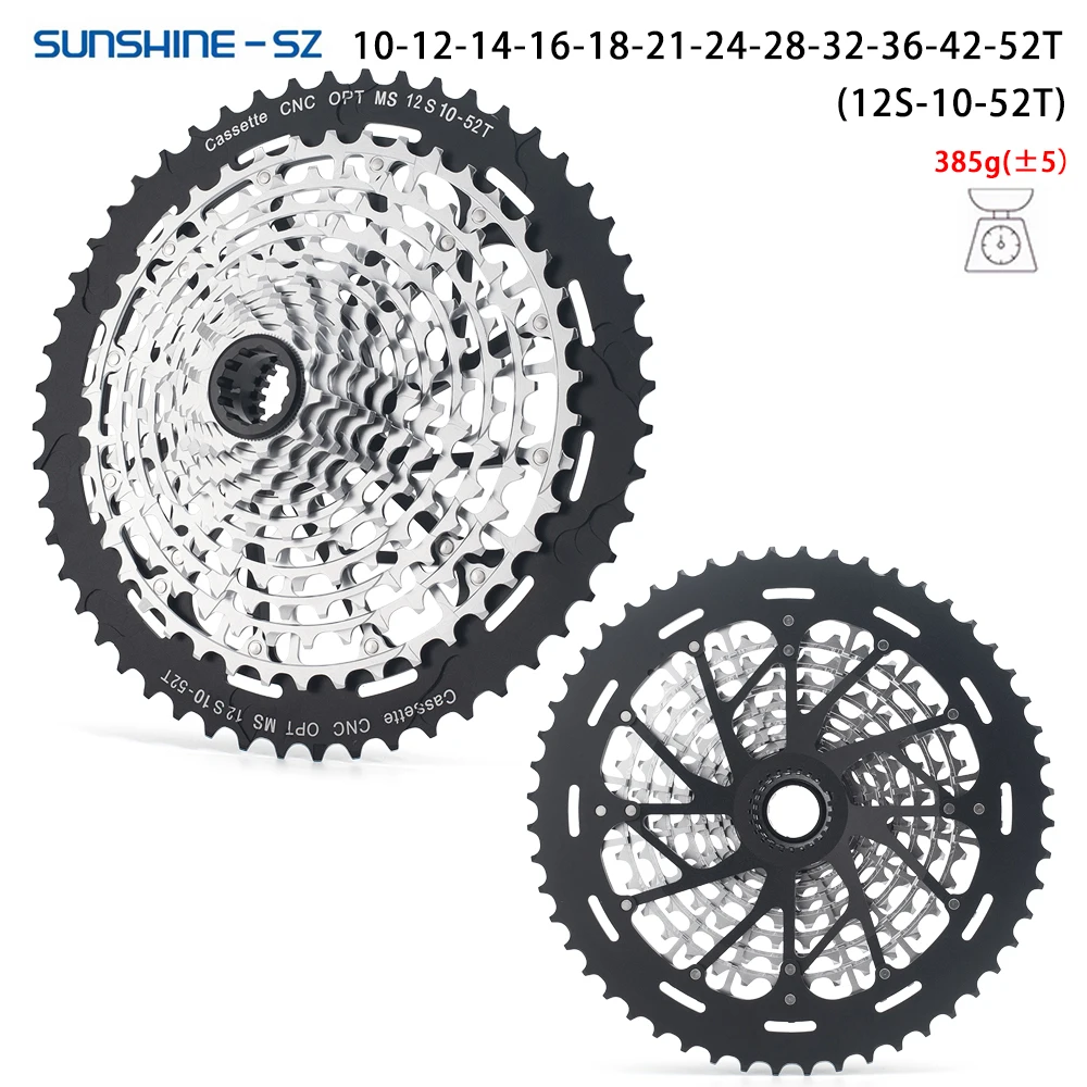 SUNSHINE 12-Speed MS Mountain Bike Cassette Freewheel Steel 12-Speed 10-50T 10-52T Compatible with M7100