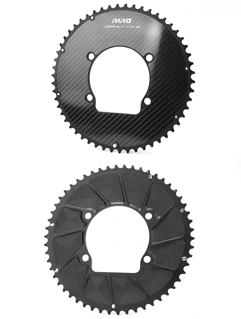 RIRO Carbon Chainring 110BCD Road Bike Chainring 50/34 52/36 53/39 54/40T 11/12S for Shimano R7000 R8000 R9100 R7100 R8100 R9200