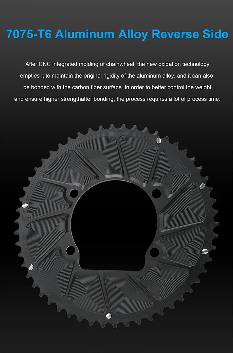 RIRO Carbon Chainring 110BCD Road Bike Chainring 50/34 52/36 53/39 54/40T 11/12S for Shimano R7000 R8000 R9100 R7100 R8100 R9200