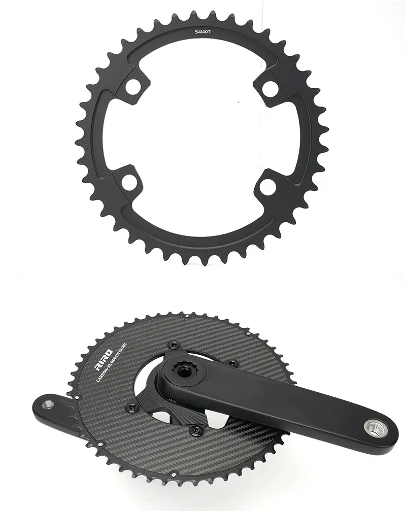 RIRO Carbon Chainring 110BCD Road Bike Chainring 50/34 52/36 53/39 54/40T 11/12S for Shimano R7000 R8000 R9100 R7100 R8100 R9200