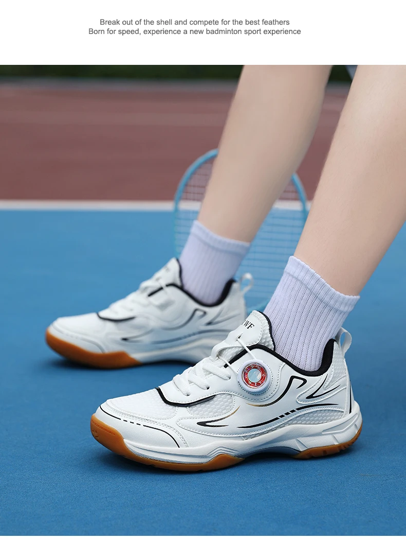 Men's Table Tennis Shoes, Women's Badminton Shoes, Student Fashion Sports Shoes, Using the Boa System, Lightweight Non-Slip Indoor Court Training Shoes, Tennis Running Shoes (Sizes 31-40)