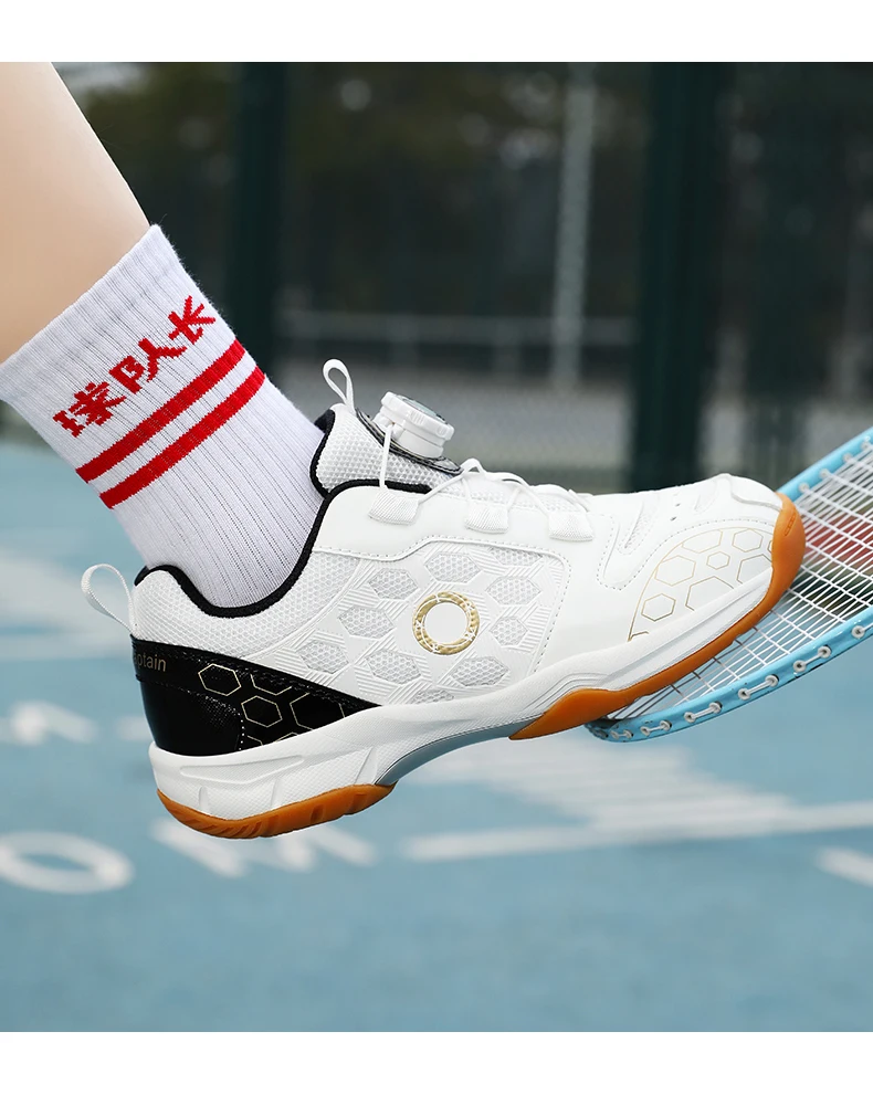 Men's Table Tennis Shoes, Women's Badminton Shoes, Student Fashion Sports Shoes, Using the Boa System, Lightweight Non-Slip Indoor Court Training Shoes, Tennis Running Shoes (Sizes 31-40)