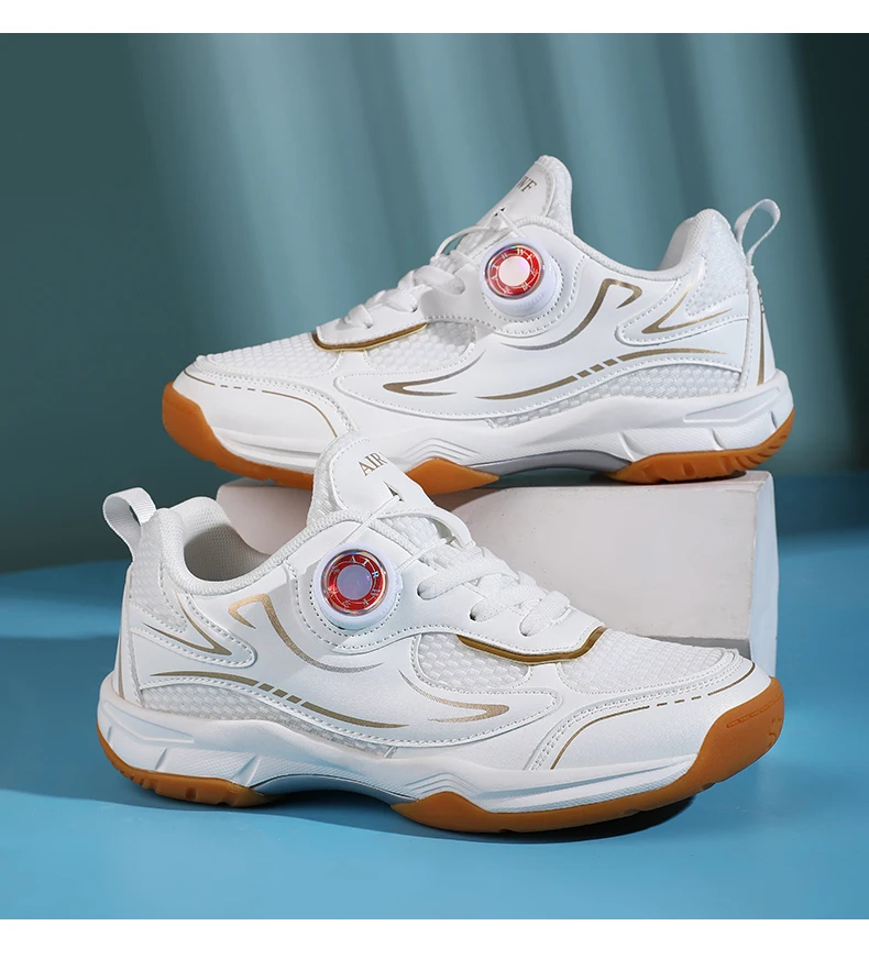 Men's Table Tennis Shoes, Women's Badminton Shoes, Student Fashion Sports Shoes, Using the Boa System, Lightweight Non-Slip Indoor Court Training Shoes, Tennis Running Shoes (Sizes 31-40)