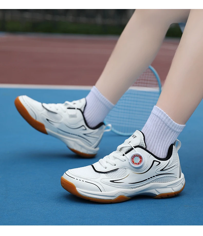 Men's Table Tennis Shoes, Women's Badminton Shoes, Student Fashion Sports Shoes, Using the Boa System, Lightweight Non-Slip Indoor Court Training Shoes, Tennis Running Shoes (Sizes 31-40)