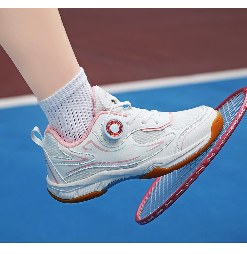 Men's Table Tennis Shoes, Women's Badminton Shoes, Student Fashion Sports Shoes, Using the Boa System, Lightweight Non-Slip Indoor Court Training Shoes, Tennis Running Shoes (Sizes 31-40)