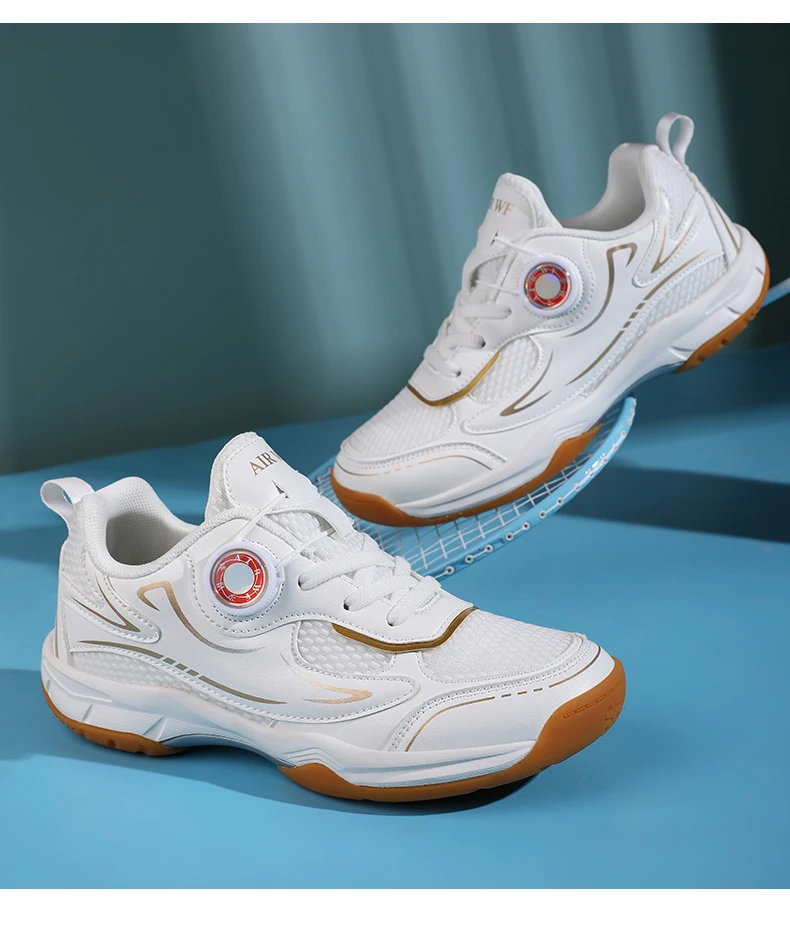 Men's Table Tennis Shoes, Women's Badminton Shoes, Student Fashion Sports Shoes, Using the Boa System, Lightweight Non-Slip Indoor Court Training Shoes, Tennis Running Shoes (Sizes 31-40)