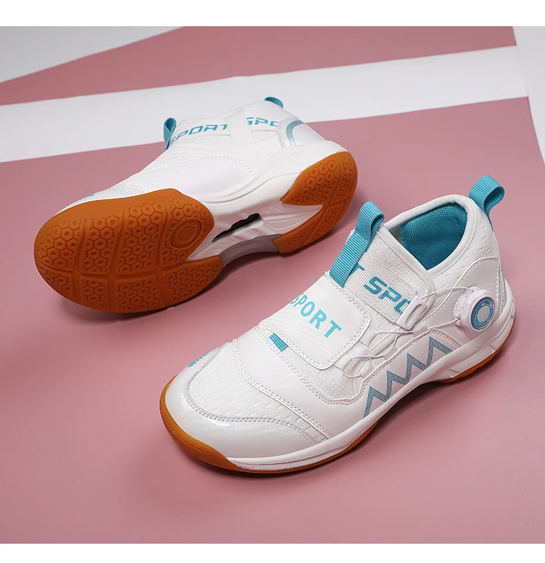 Men's Table Tennis Shoes, Women's Badminton Shoes, Student Fashion Sports Shoes, Using the Boa System, Lightweight Non-Slip Indoor Court Training Shoes, Tennis Running Shoes (Sizes 31-40)
