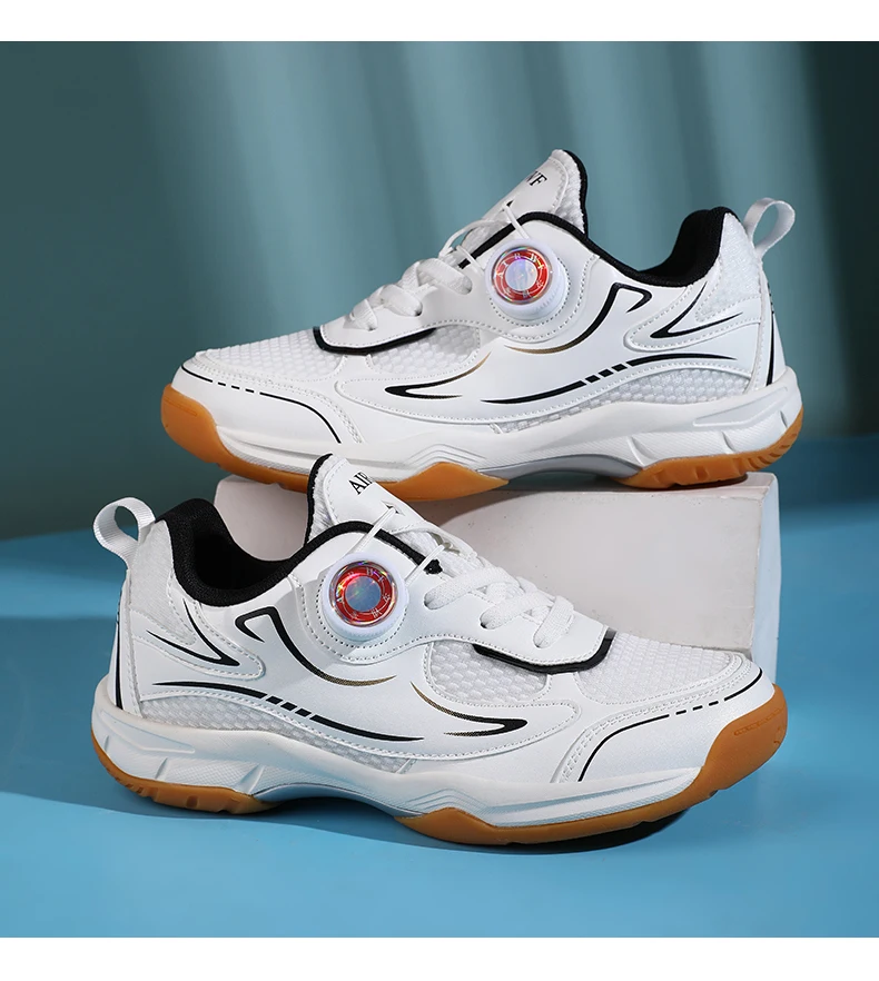 Men's Table Tennis Shoes, Women's Badminton Shoes, Student Fashion Sports Shoes, Using the Boa System, Lightweight Non-Slip Indoor Court Training Shoes, Tennis Running Shoes (Sizes 31-40)