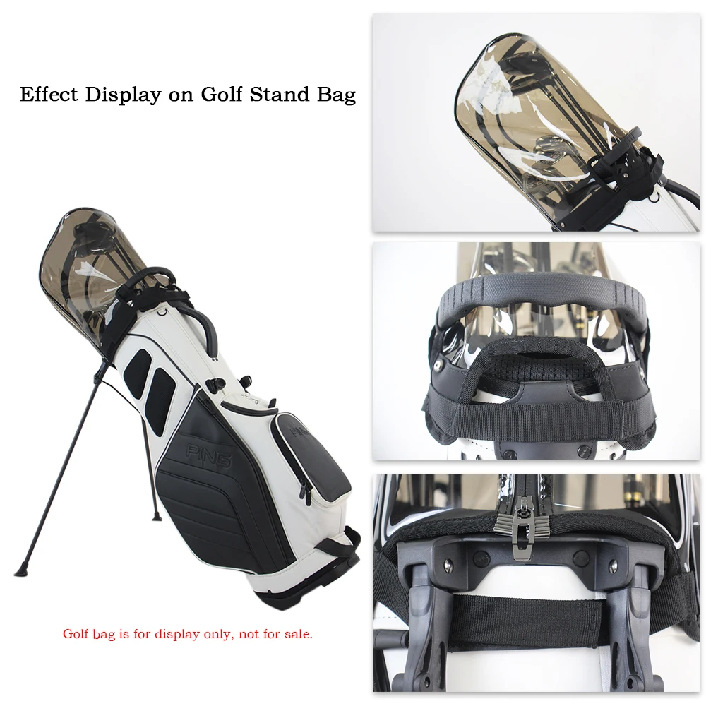 Universal Golf Bag Cap Cover, Golf Club Dust Cover, Fashionable Transparent TPU Material with Four Buttons