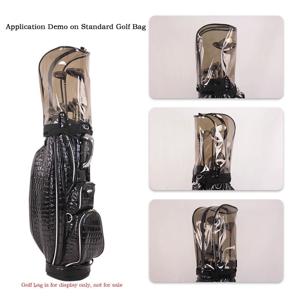 Universal Golf Bag Cap Cover, Golf Club Dust Cover, Fashionable Transparent TPU Material with Four Buttons