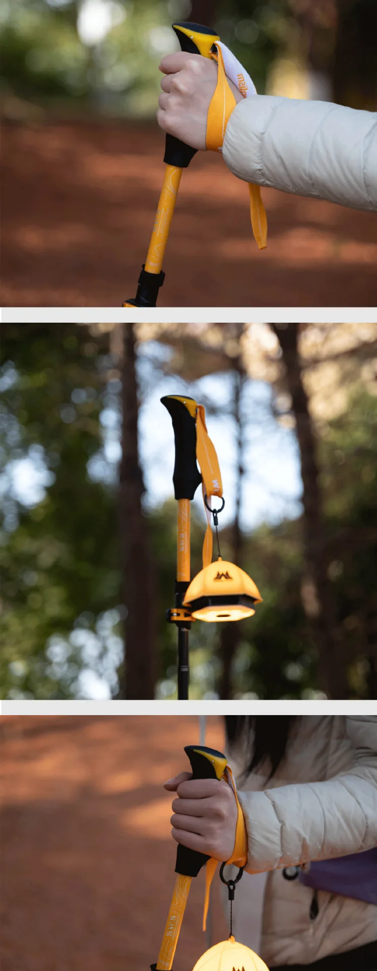 Hiking Poles Three Sections of Aluminum Pole for Mountaineering Hiking Skiing Travel Poles Climbing Trekking Poles Hiking Stick