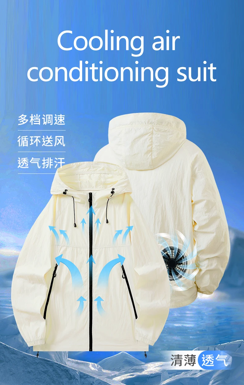Fan Sun Protection Clothing for Heat Prevention and Cooling Outdoor Workwear for Cooling. Air Conditioning Clothing for Fishing