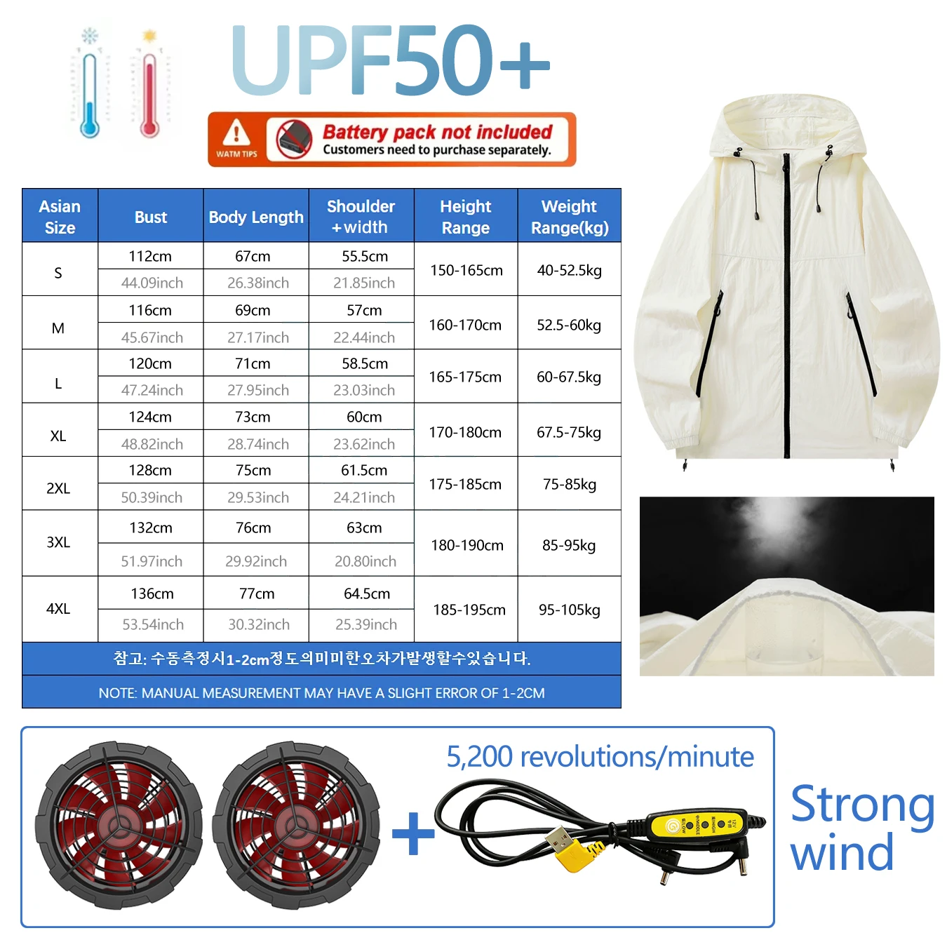 Fan Sun Protection Clothing for Heat Prevention and Cooling Outdoor Workwear for Cooling. Air Conditioning Clothing for Fishing