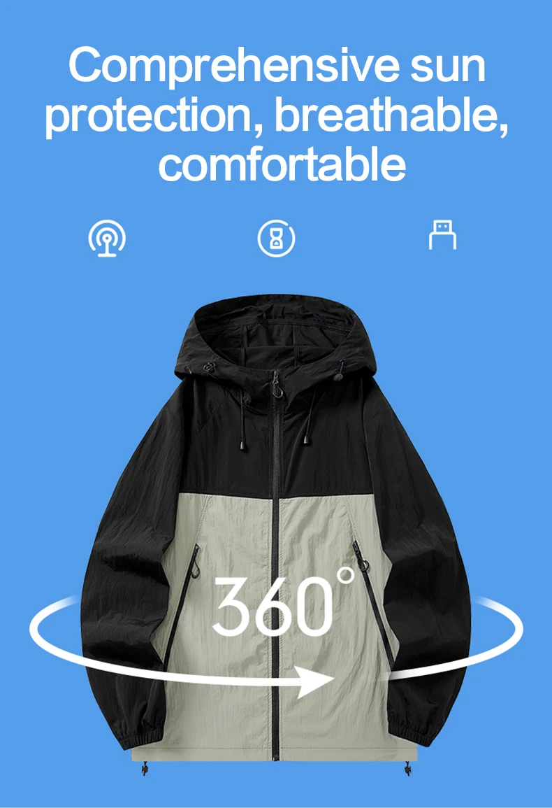 Fan Sun Protection Clothing for Heat Prevention and Cooling Outdoor Workwear for Cooling. Air Conditioning Clothing for Fishing