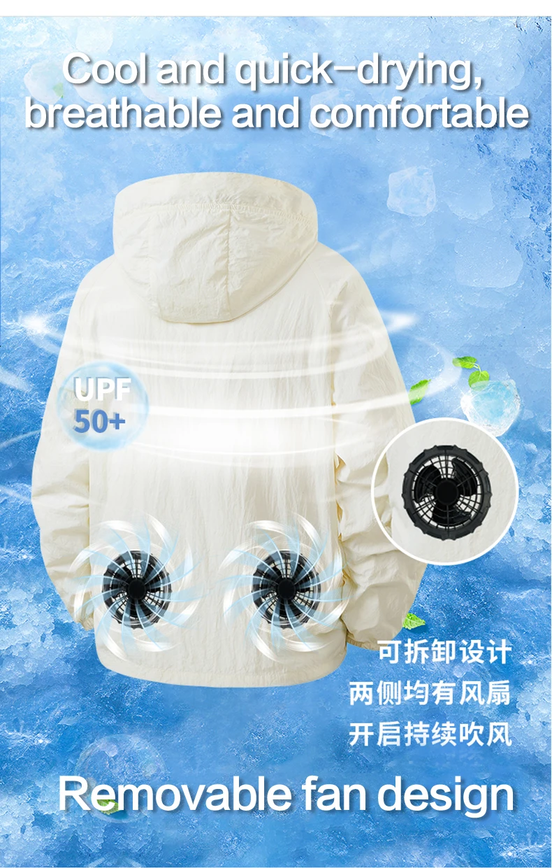 Fan Sun Protection Clothing for Heat Prevention and Cooling Outdoor Workwear for Cooling. Air Conditioning Clothing for Fishing