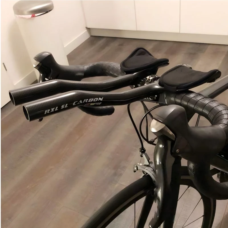 TT Aero Bars Carbon Bicycle Handlebar Arm Rest Bar TT Handlebar Triathlon Extender Clip On Aerobar 31.8mm for Road Bike Cycling
