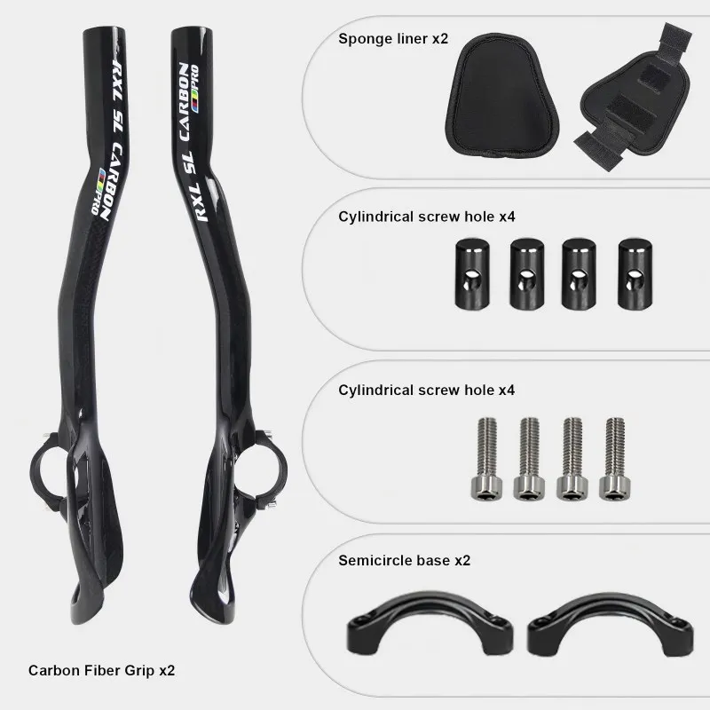 TT Aero Bars Carbon Bicycle Handlebar Arm Rest Bar TT Handlebar Triathlon Extender Clip On Aerobar 31.8mm for Road Bike Cycling