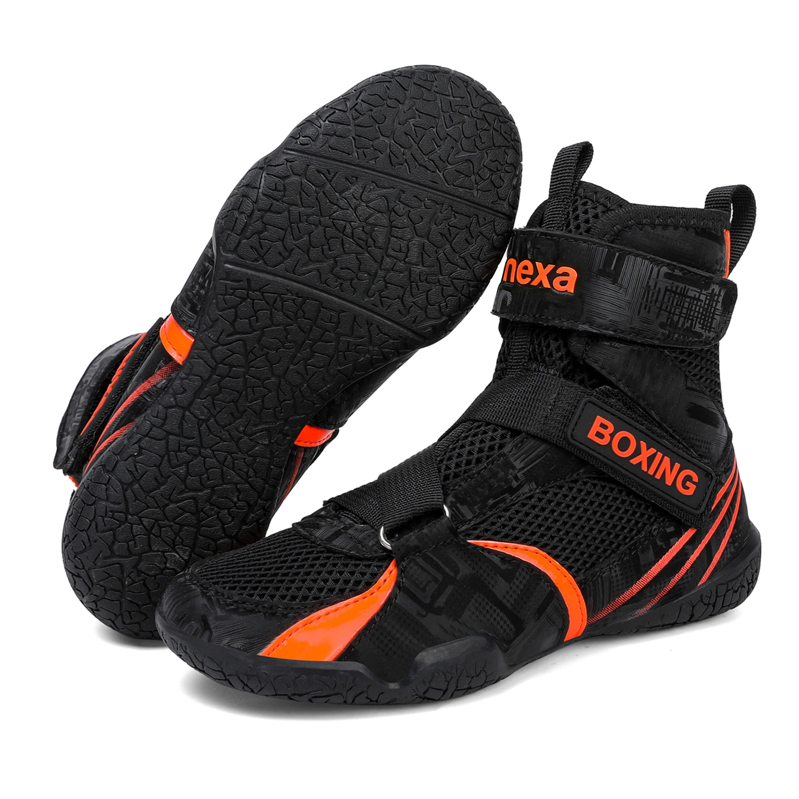 661 Men High Top Boxing Shoes Breathable Mesh Teen Wrestling Shoes Anti-slip Fitness Training Sneakers Professional Sport Shoes