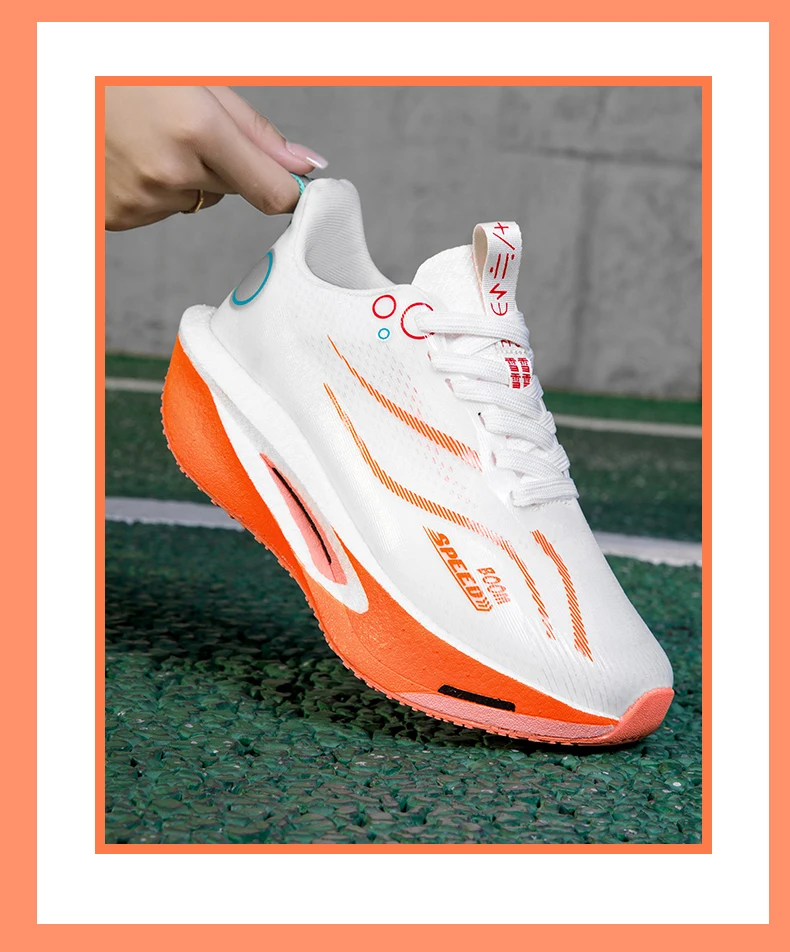Men's Carbon Plate Running Shoes Breathable Stable Lightweight for Marathon Men Women Professional Racing Cushioned Anti Slip