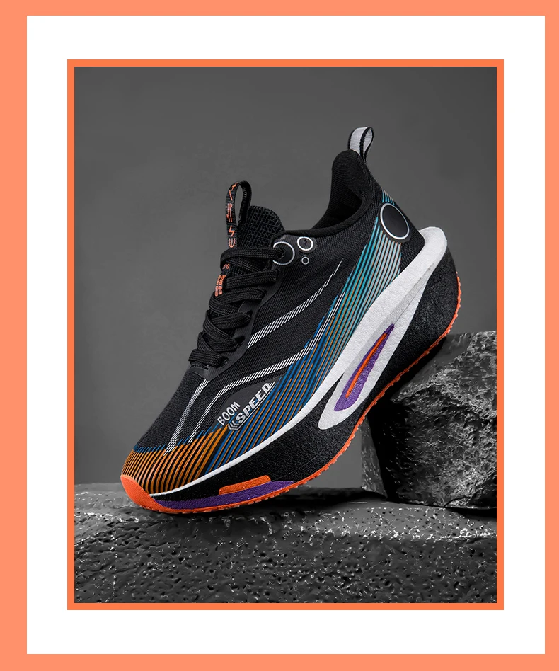 Men's Carbon Plate Running Shoes Breathable Stable Lightweight for Marathon Men Women Professional Racing Cushioned Anti Slip