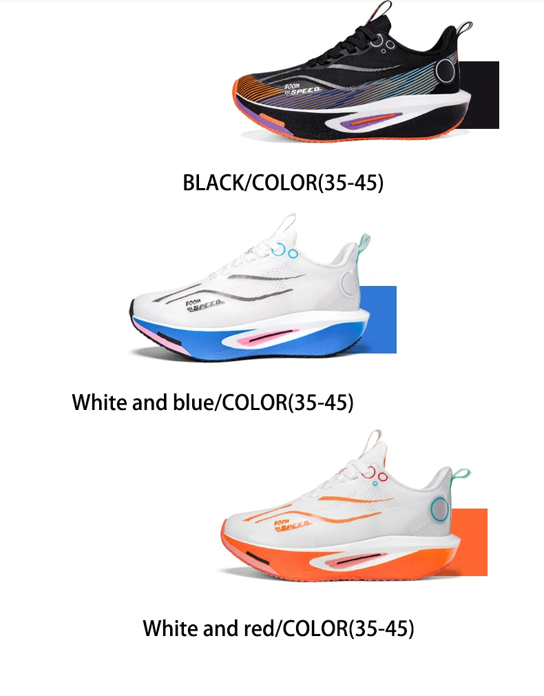 Men's Carbon Plate Running Shoes Breathable Stable Lightweight for Marathon Men Women Professional Racing Cushioned Anti Slip