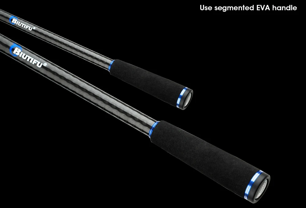 BIUTIFU Casting Spinning Lure Fishing Rods 1.68/2.1/2.4/2.7/3.0/3.3m 2Tips Baitcasting 3-80g Carbon Pole For Bass Seabass Trout