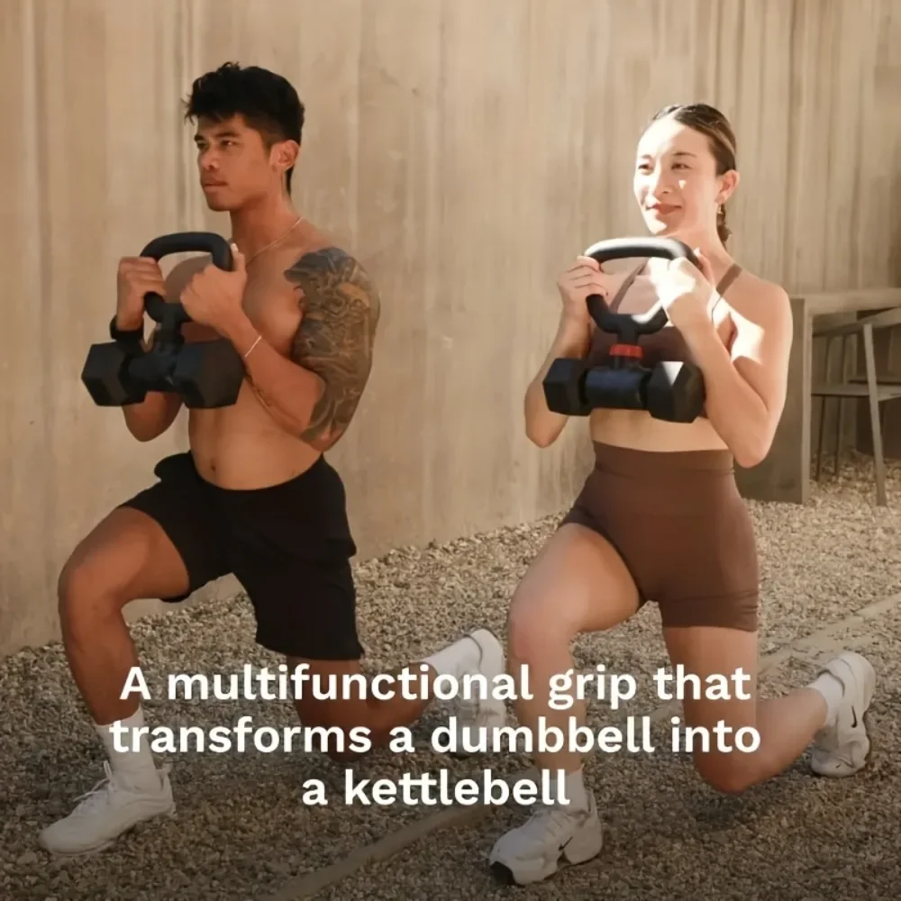 Dumbbell Converter-Convert Dumbbells to Barbell Set and Kettlebell for Home Fitness-Adjustable & Up to 200 lb Capacity Weight Ba