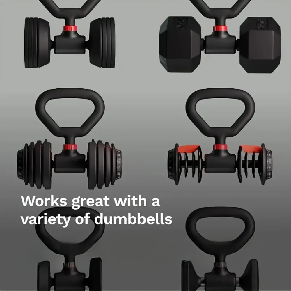 Dumbbell Converter-Convert Dumbbells to Barbell Set and Kettlebell for Home Fitness-Adjustable & Up to 200 lb Capacity Weight Ba