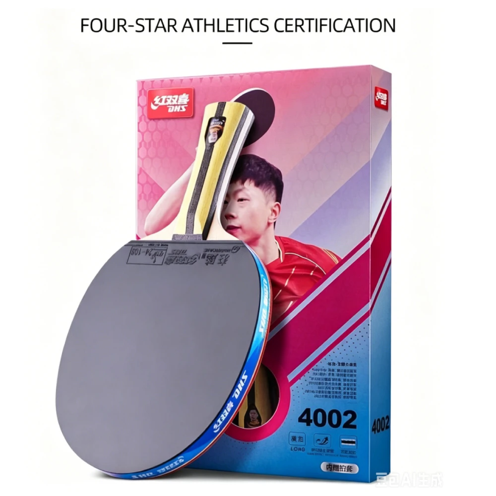 Professional DHS 4002 FL/4006 CS Table Tennis Racket With Hurricane 3 Rubber Original 7 Ply Pure Wood Ping Pong Racket