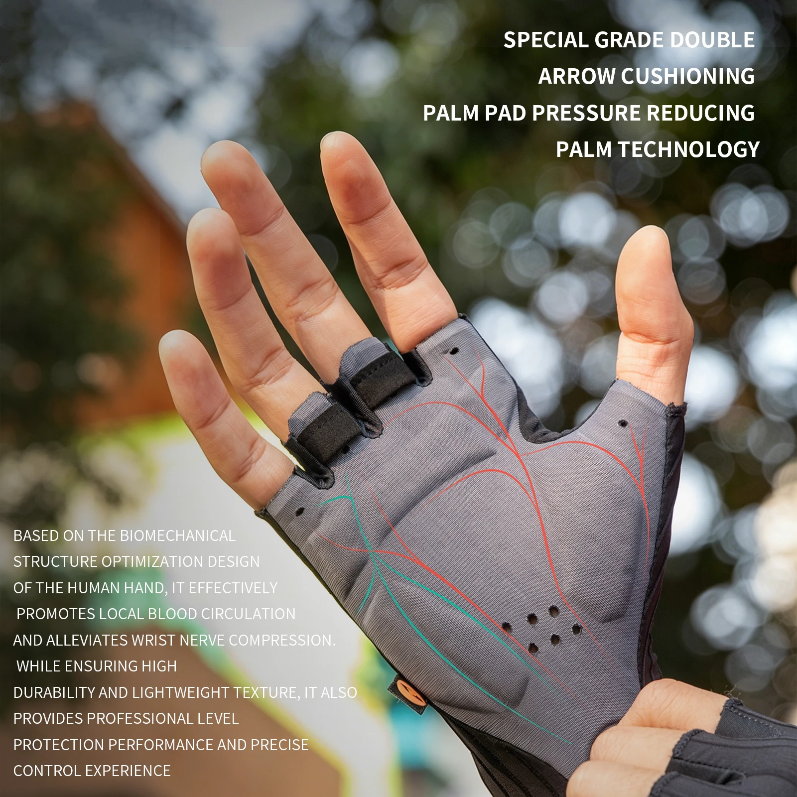 TOSUOD Half Finger Bike Gloves Shock-Absorbing Cycling Breathable Anti-Slip Bicycle Gloves Summer Exercise Gloves