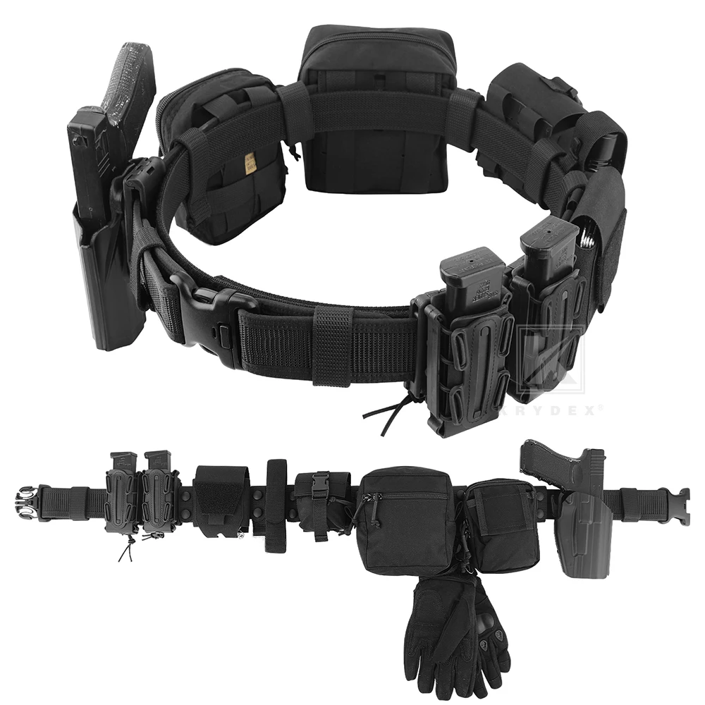 KRYDEX 2 Inch Tactical Duty Law Enforcement Officer Outer Belt with 4 Belt Keepers Waistband for Outdoor Sport Hunting Gear