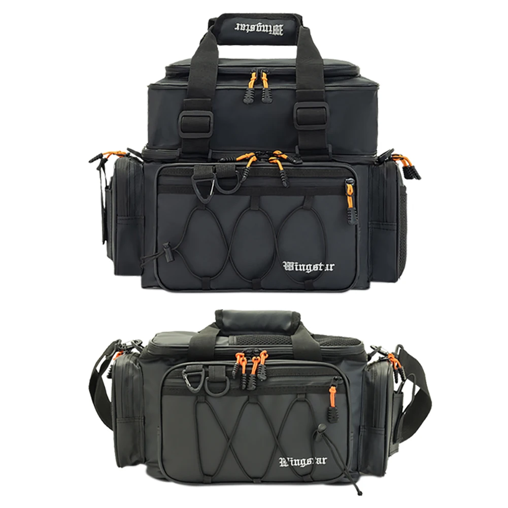 Fishing Tool Pouch Large-capacity Fishing Tackle Boxes Multi-pocket Crossbody Bag Scratchproof Wear-resistant for Outdoor Hiking