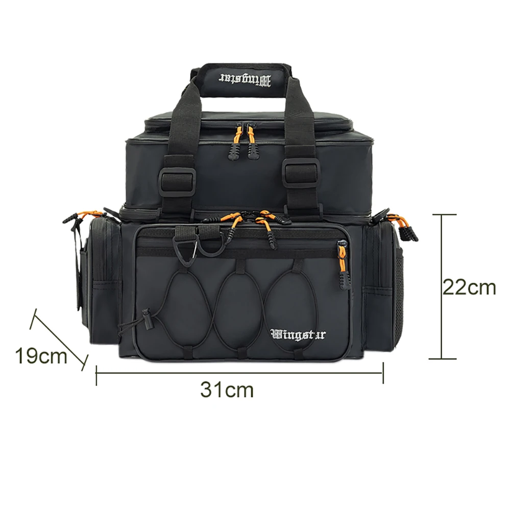 Fishing Tool Pouch Large-capacity Fishing Tackle Boxes Multi-pocket Crossbody Bag Scratchproof Wear-resistant for Outdoor Hiking