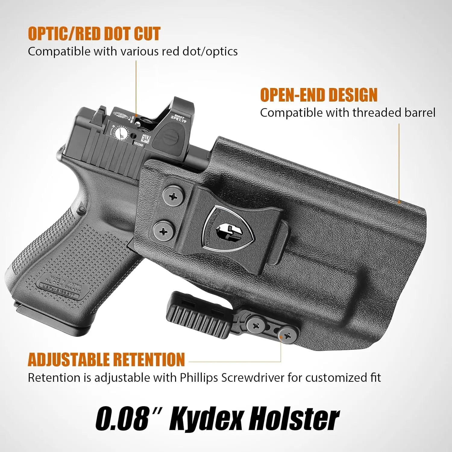 Only IWB Kydex Holster,For G17/19 Gen3-6 &G19X / 44/45 &G34 Gen4-5,TLR-1 HL/TLR-1 HL-X/TLR-1 HP-X/TLR-1/TLR-1s Light,Right Hand