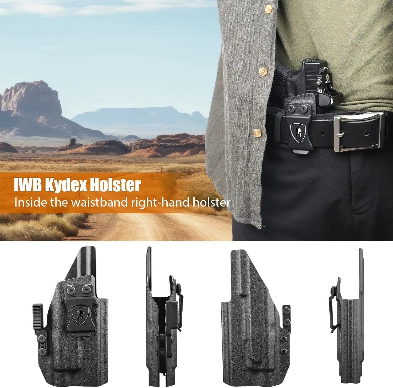 Only IWB Kydex Holster,For G17/19 Gen3-6 &G19X / 44/45 &G34 Gen4-5,TLR-1 HL/TLR-1 HL-X/TLR-1 HP-X/TLR-1/TLR-1s Light,Right Hand