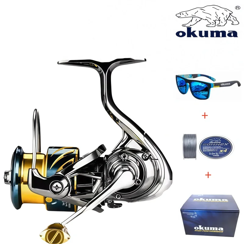 Okuma Brand New Arrival Saltwater Fishing Reel Spinning 1000-500 9+1BB 5.1:1 Max Drag 10-20KG Water-Proof Reels