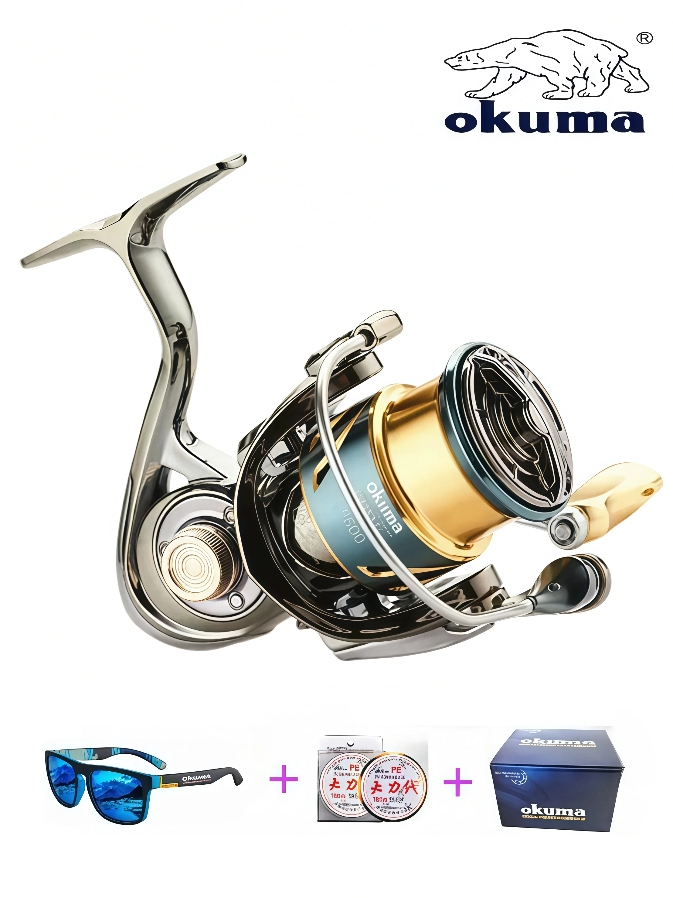 Okuma Brand New Arrival Saltwater Fishing Reel Spinning 1000-500 9+1BB 5.1:1 Max Drag 10-20KG Water-Proof Reels