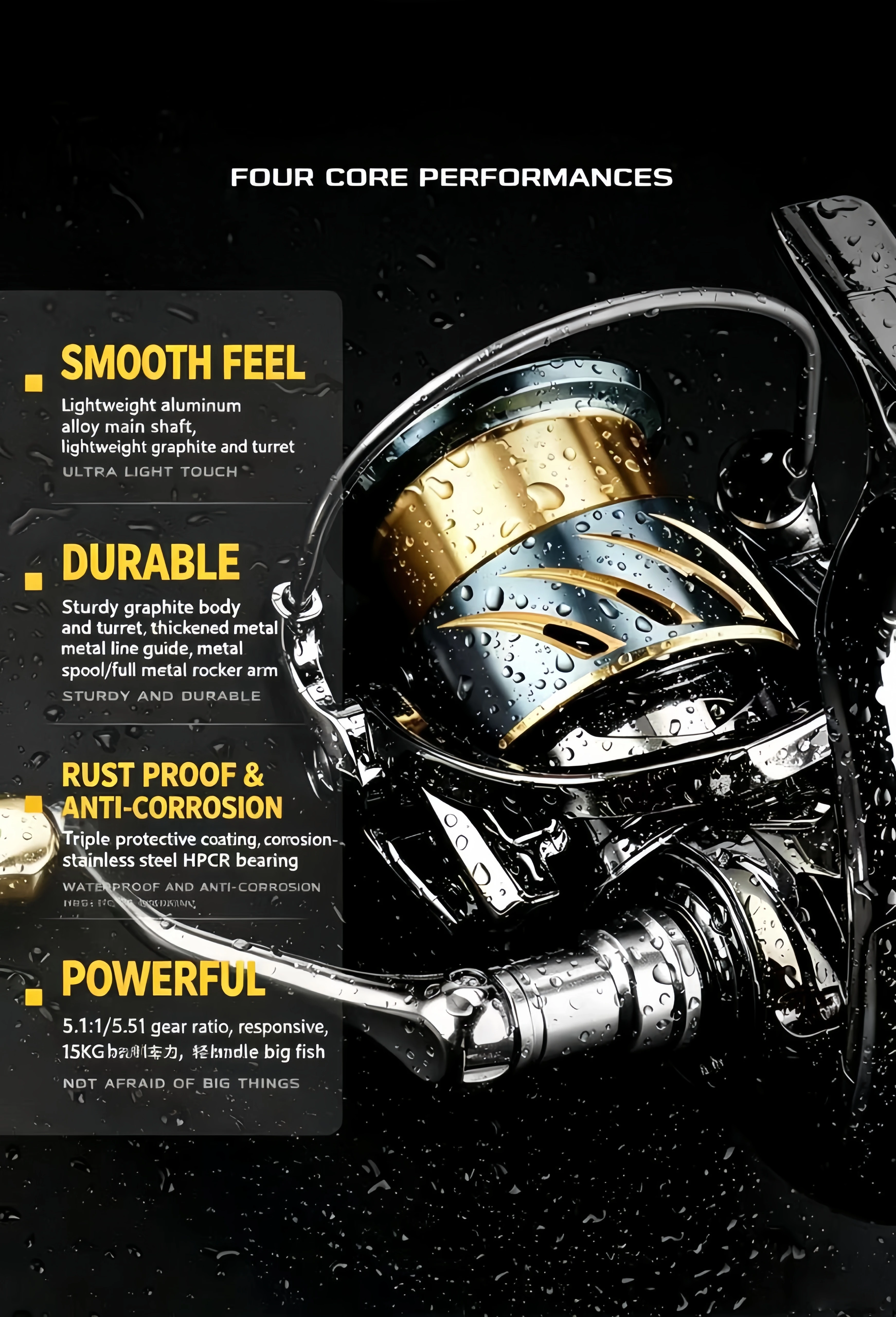 Okuma Brand New Arrival Saltwater Fishing Reel Spinning 1000-500 9+1BB 5.1:1 Max Drag 10-20KG Water-Proof Reels