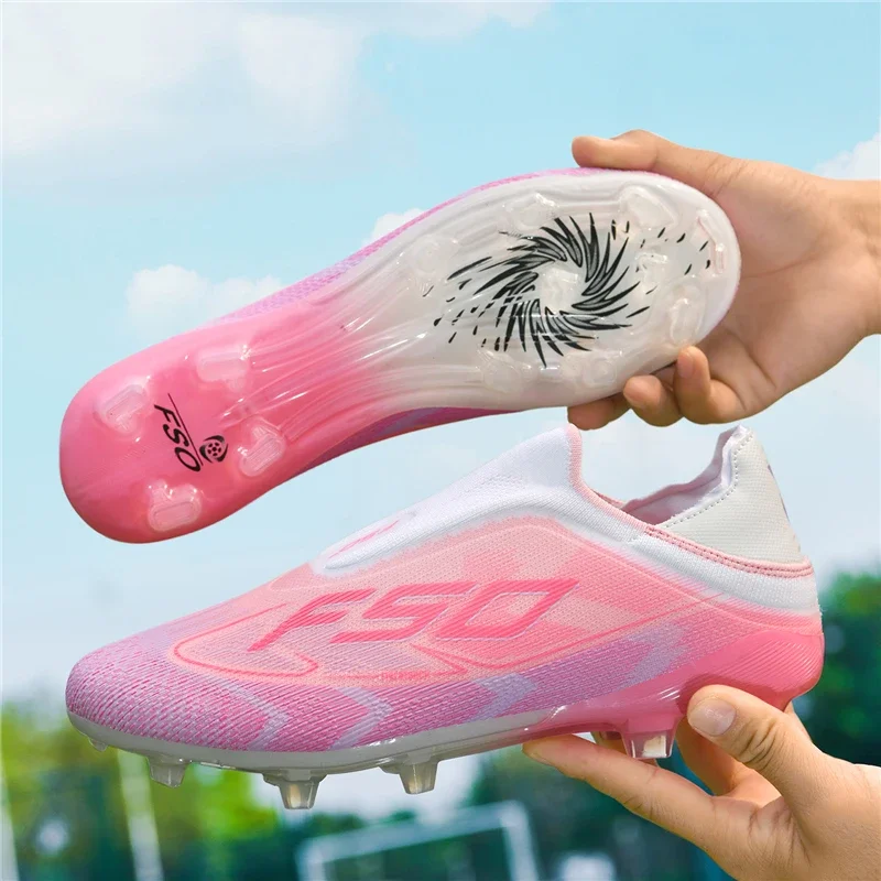 New Men Football Boots Breathable High-quality Sports Shoes Ultralight Soccer Shoes High Ankle Futsal Non-Slip Outdoor Match