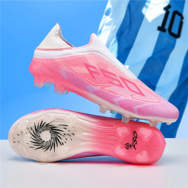 New Men Football Boots Breathable High-quality Sports Shoes Ultralight Soccer Shoes High Ankle Futsal Non-Slip Outdoor Match