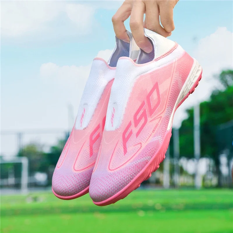 New Men Football Boots Breathable High-quality Sports Shoes Ultralight Soccer Shoes High Ankle Futsal Non-Slip Outdoor Match